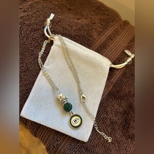 Green Bay Packers  Necklace Silver chain